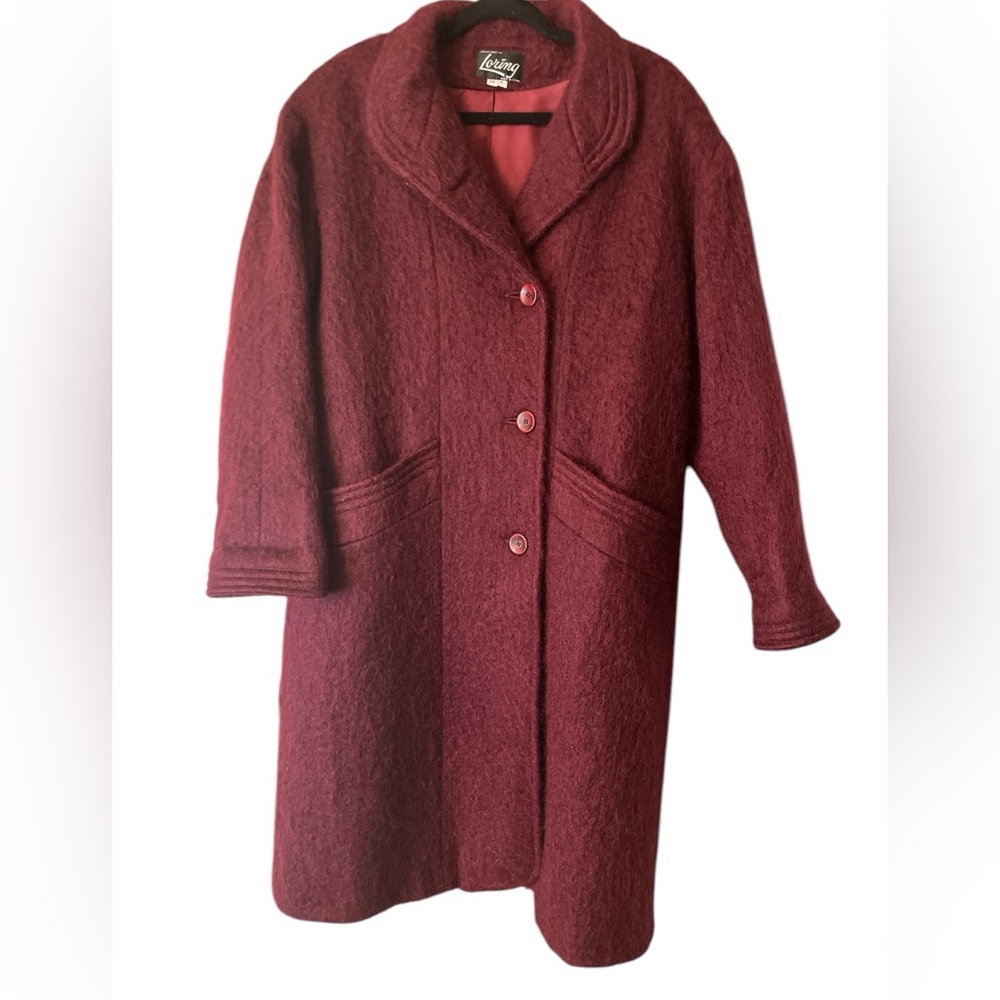 Vintage loring mohair coat pink fuchsia